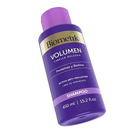 Biometik Volumen, Shampoo para Cabello Delgado, Mayor Volumen, Mejora el Brillo y Aumenta el Grosor del Cabello, Adicionado con Proteínas y Biotina, 4