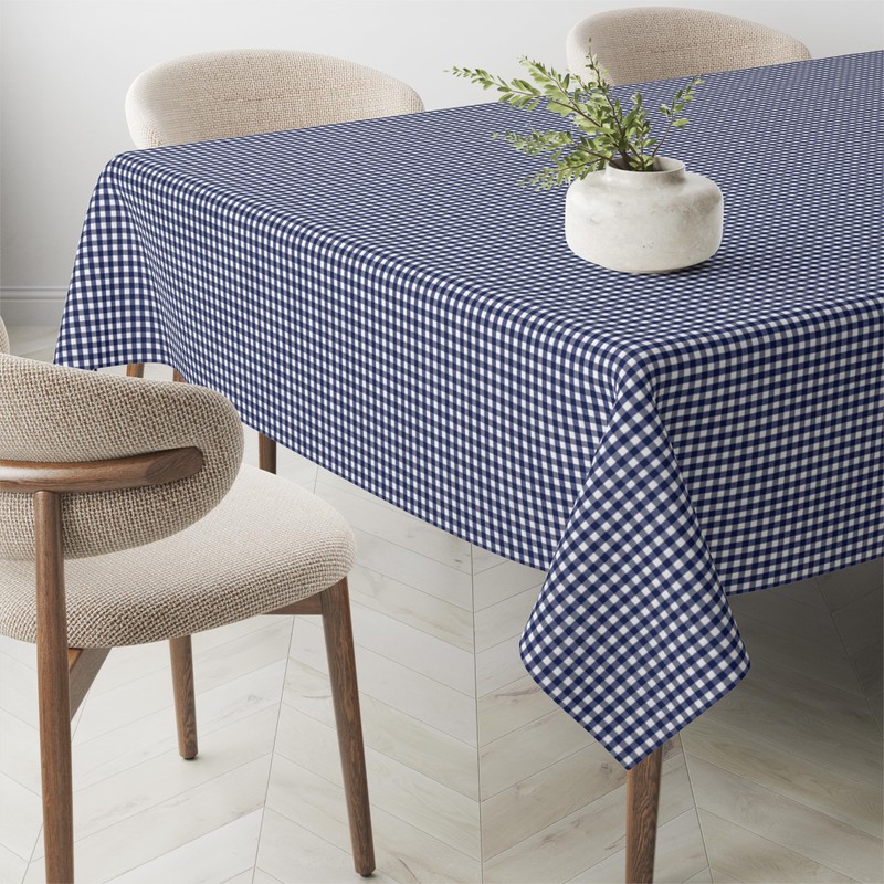 Martina Home TEFLONATED TABLECLOTH MADE Petit Vichy Marino 240X140 CM