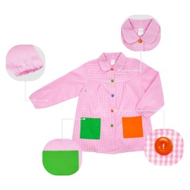 ETREXONLINE Kids School Painting Apron Craft Apron for Kids with Button Apron for School and Craft, pink