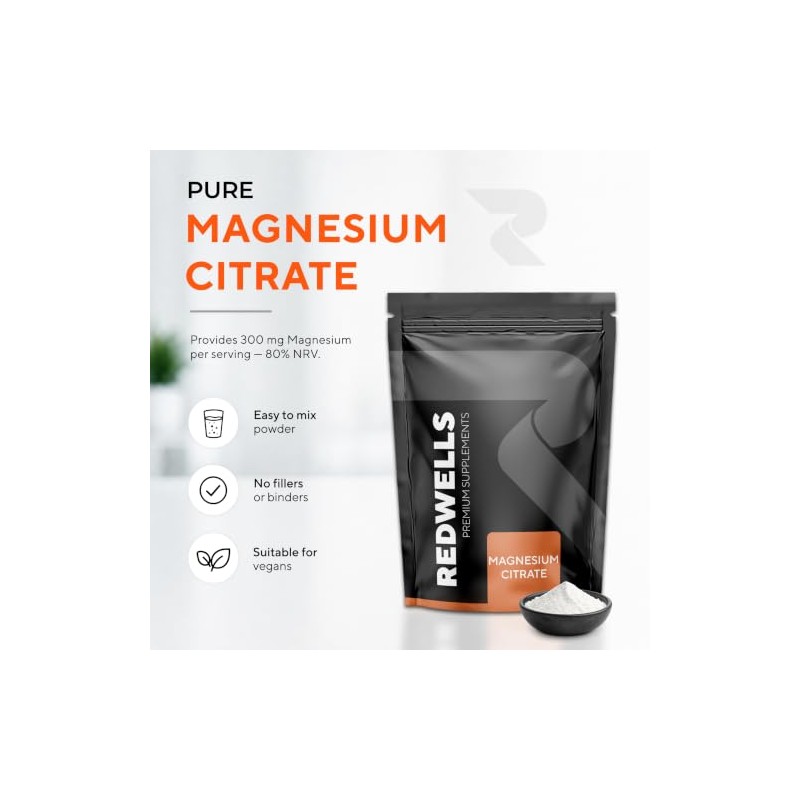 Magnesium Citrate Powder 500 g | 2,000 mg Daily Dose