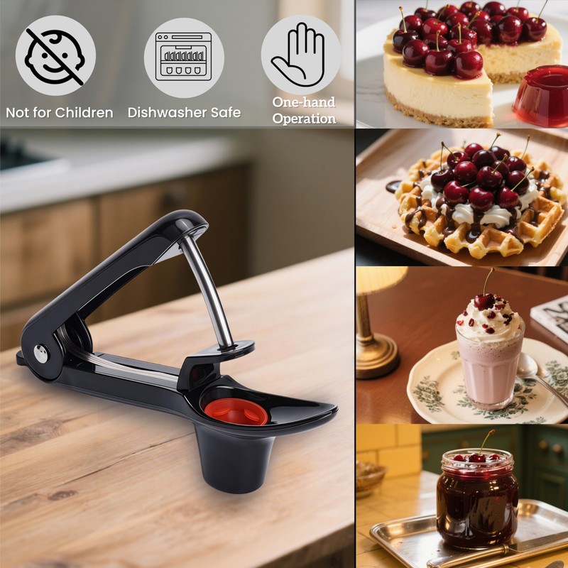 Cherry Pitter, Heavy-Duty Stainless Steel Cherry Olive Pitter Tool, Easy