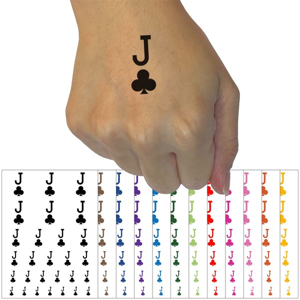 Jack of Clubs Card Suit Temporary Tattoo Water Resistant Fake
