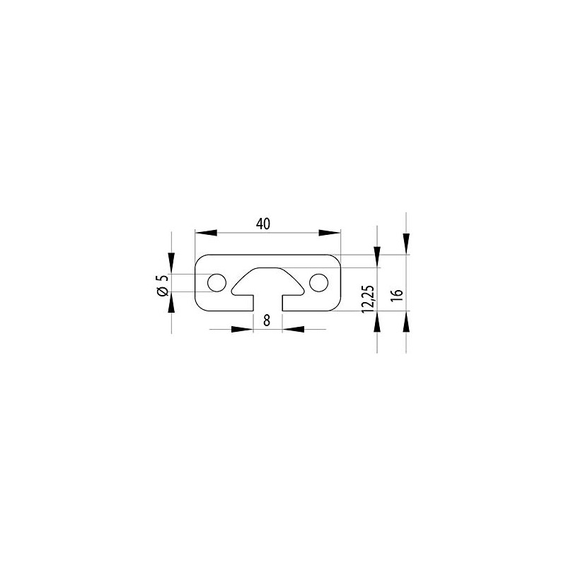 Aluminium profile 40x16S I-type groove 8 - standard lengths. -,