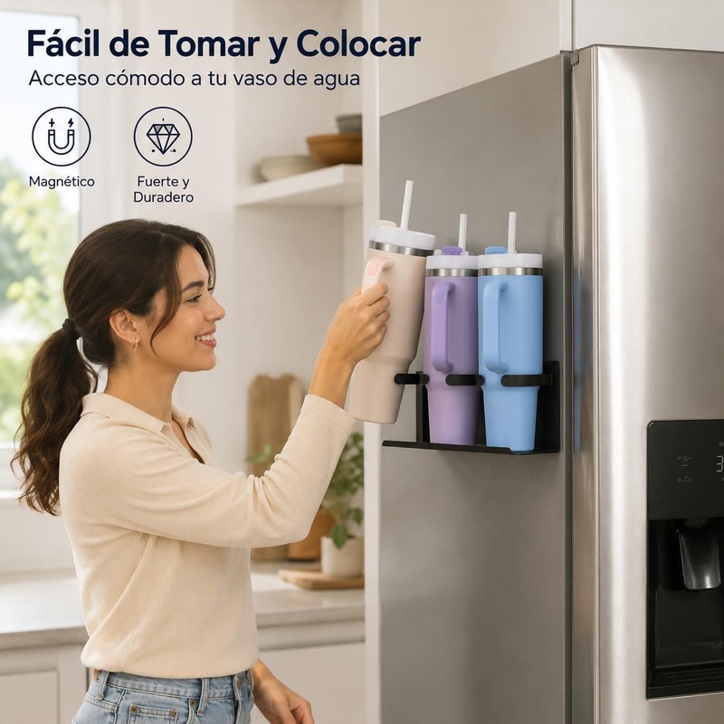 Estantes Magnéticos Refrigerador Organizador de Vasos, Termos y Botellas