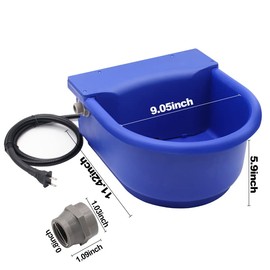 MODUODUO Automatic Heated Dog Bowl 1.3gal 100W Outdoor Thermal Water Dispenser Built-in Thermostat for Pet Livestock Cattle Sheep and Horse in Winter