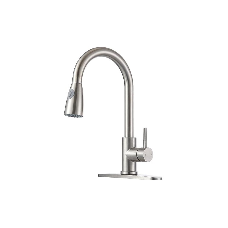 SHACO Kitchen Faucets with Pull Down Sprayer, Single Handle Stainless