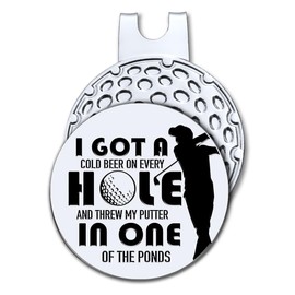Hafhue I Got A Cold On Every Hole and Golf Ball Marker with Magnetic Hat Clip, Funny Golf Accessories and Golf Gifts for Men Dad Grandpa, Birthday for Golf Fan Golfer Golf Lovers