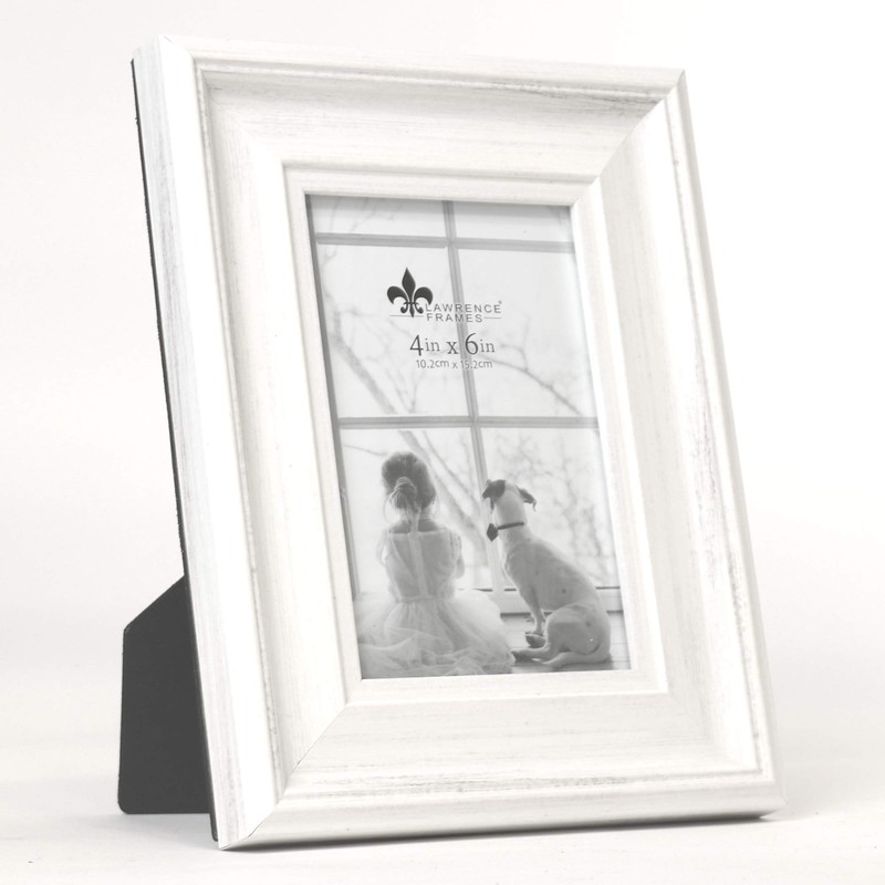 Lawrence Frames Marlow Elegant Picture Frame, 4x6, White