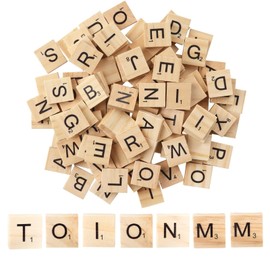 200pcs Wooden Scrabble Tiles, Scrabble Letters for Crafts, Wooden Alphabet Tiles, Capital Letters for Crafts, Wooden Letter Tiles for Board Games Wall Decor