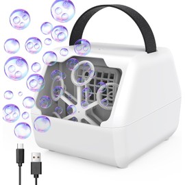 Bombble BM803 Automatic Bubble Machine, Children's Bubble Machine, 10,000 Bubbles/Minute with 400 ml Tank (White)