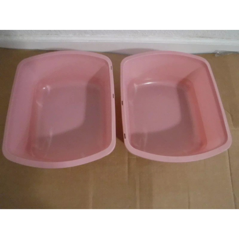 MEDLINE (LOT OF 2)Medline Graduated Rectangular Wash Basin,Rose Color, 6-Qt