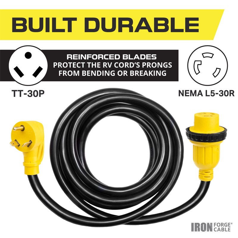 Iron Forge Cable 30 Amp RV Extension Cord 6 Ft