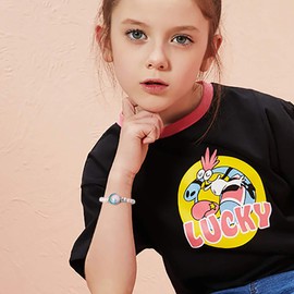 Gleamart Unicorn Rainbow Beads Bracelet Snap Holder Buttons Charms Jewelry Colorful Blue