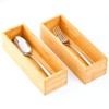 Umilife Bamboo Kitchen Drawer Organizer, Extra High Silverware Tray, Flatware