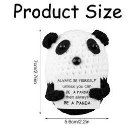 Bojueshaw Mini Cute Positive Panda,Funny Positive Crochet Gift,Emotional Support Gifts,Knitted Positive Panda Doll for Birthday Friends Party Kids Adults Friend