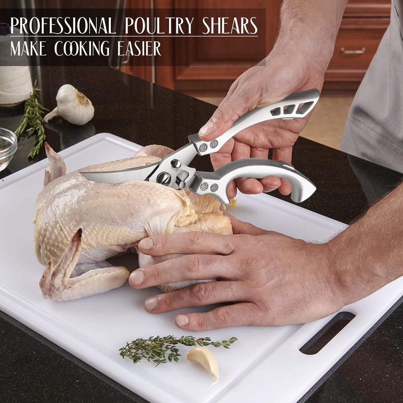TIVOLI Heavy Duty Poultry Shears - Kitchen Shears with Serrated