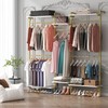 Auromie Gold Wall Mounted Clothing Rack with 5 Hanging Rods,