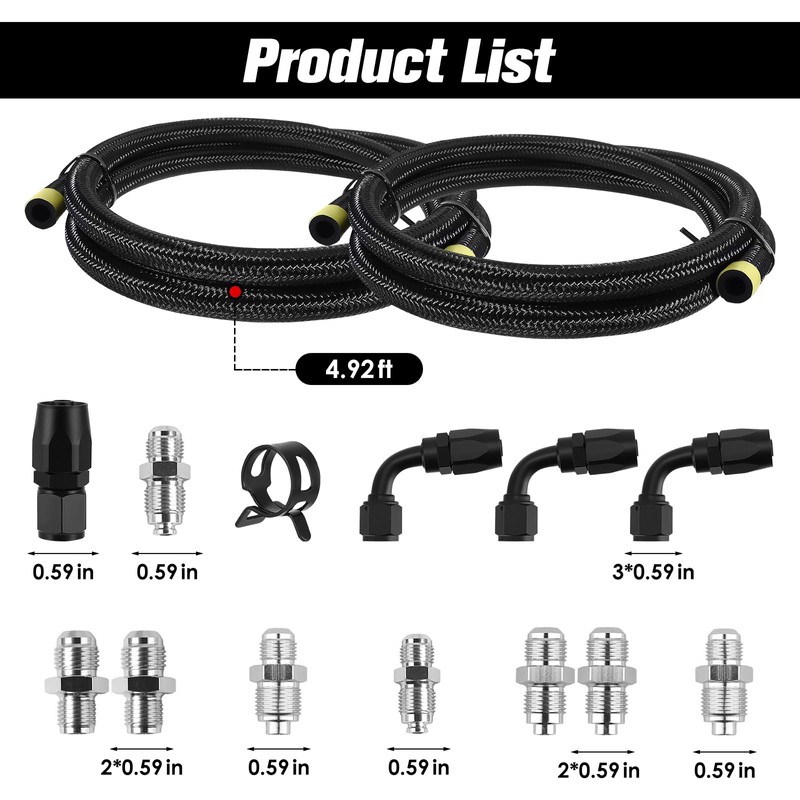 Universal Power Steering Pump Hose Kit 551082, Return to Reservoir