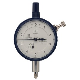 Mitutoyo 2803S-10 Dial Indicator, #4-48 UNF Thread, 0.375" Stem Dia., Lug Back, White Dial, 0-5-0 Reading, 2.244" Dial Dia., 0-0.025" Range, 0.0001" Graduation, +/-0.0001" Accuracy