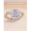 RODIFFY 4CT Cushion Cut Solitaire Engagement Ring,Silver CZ Simulated Diamond