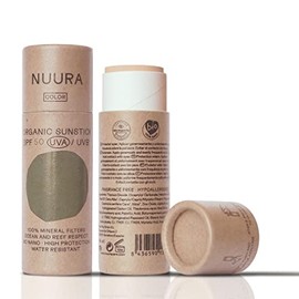 NUURA - Sunblock Stick Tinted Mineral Sunscreen SPF 50 - Zinc Stick for Sensitive Skin - Reef Safe and Biodegradable - Cruelty-Free, 14 ml