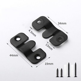 4 Pairs Flush Mount Bracket Concealed Interlocking Hang Buckle Stainless Steel Photo Hook Hardware Hanging for Pictures Mirrors Frames Headboard Furniture Connector Hangers(Black)
