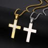 STARCHENIE Mens Cross Necklace,Stainless Steel Gold Cross Necklace for Men
