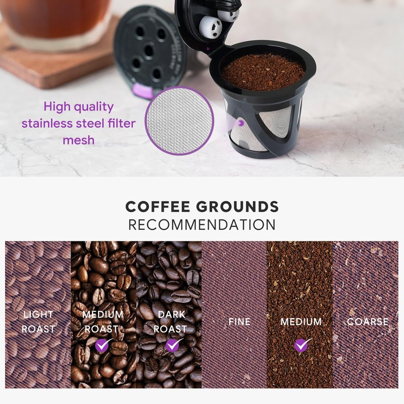 Pack of 6 Reusable K Cups Compatible for K eurig