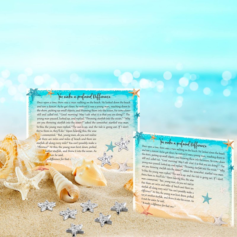 Spakon 48 Pieces Starfish Card Motivational Story Small Keepsake Appreciation