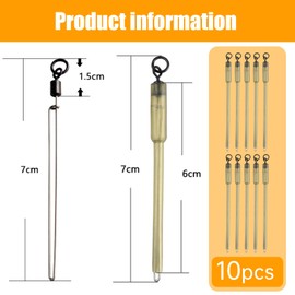 UEKPDM 10Pcs Fishing Connector Swivels PVA Tube Bags Stems Solid Bag Stems Lead Insert End Terminal Tackle Mash