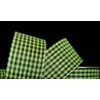 1 Pcs 2 1/2"W Gingham Wired Ribbon Green Black 25