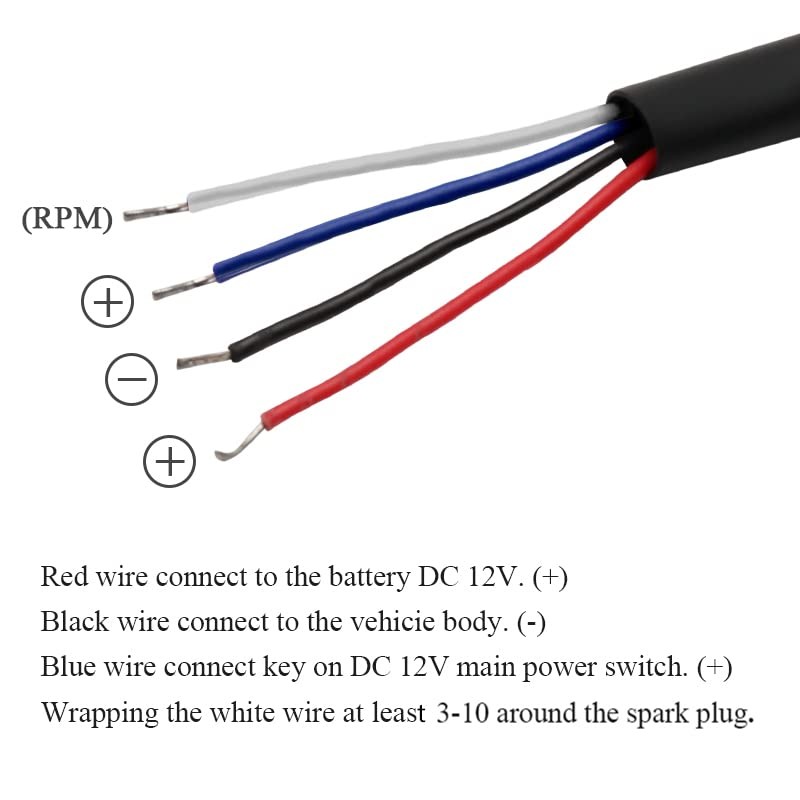 Motorcycle 4-in-1 Multifunction Gauge Mini 4 Meter (RPM Tachometer+Cylinder Head