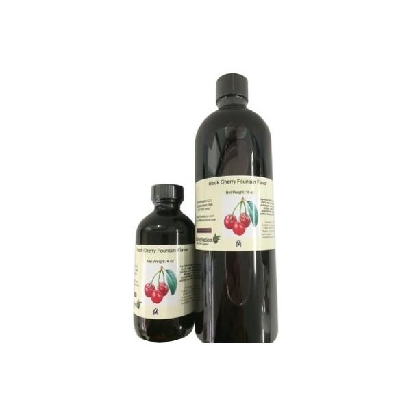 OliveNation Black Cherry Flavor Fountain, Water Soluble Beverage Flavoring, Kosher, Gluten Free, Vegan - 16 ounces