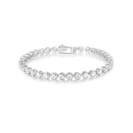 FWM Sterling Silver Bride Wedding Diamond Simple Bracelet for Women Moissanite Tennis Bracelet 6.7 Inch