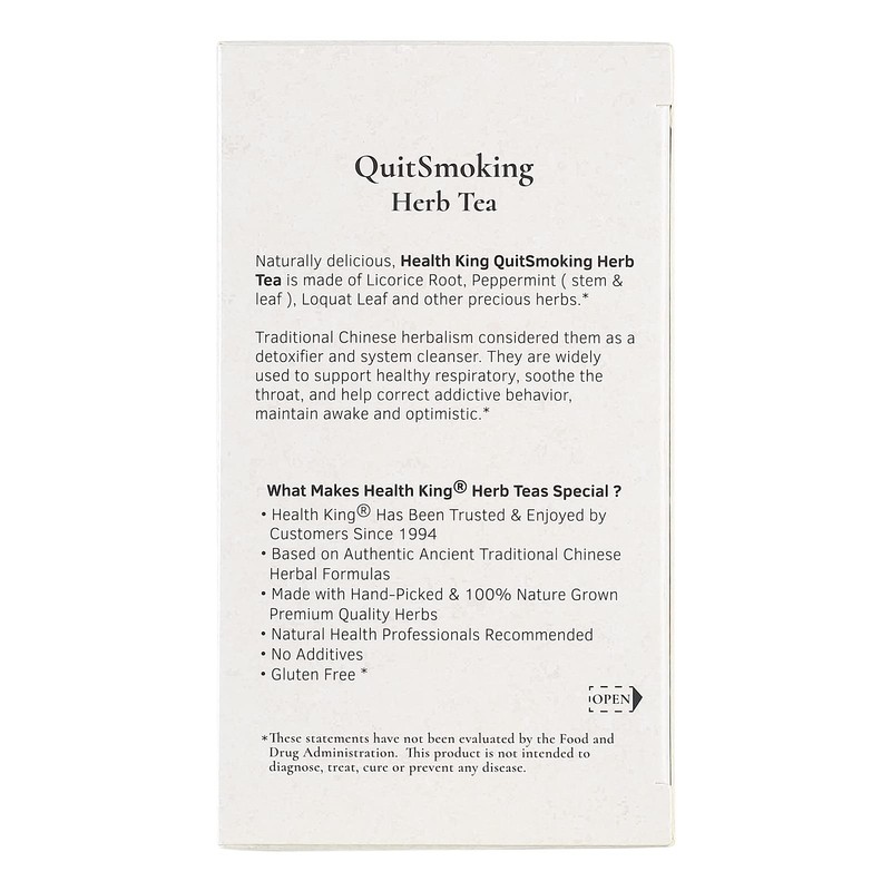 Health King StopSmoking Herb Tea, Teabags, 1.2 Ounce, 20 Count