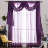 MIULEE Luxury Sheer Voile Elegant Topper Long Window Valance Solid
