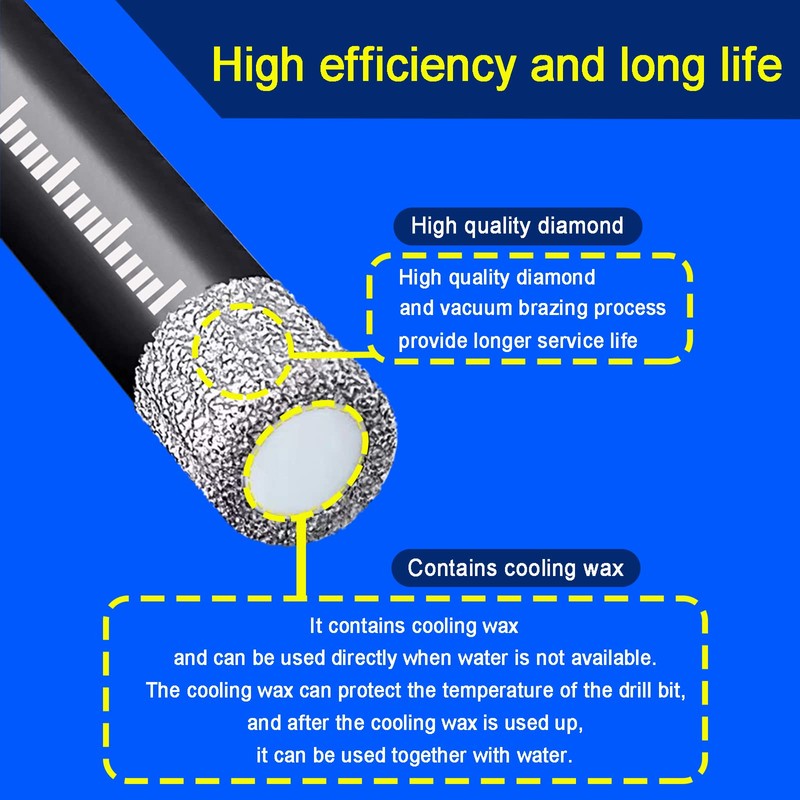6 PCS Dry Diamond Drill Bits Set，Diamond Hole Saw Set