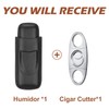 cgaplus 2-Finger Leather Cigar Case with Cutter Leather Lined Cigar