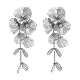 Gold Flower Earrings for Women Gold Chunky Earrings Gold Statement Flower Earrings for Bridal Birthday Wedding Party Jewerly Gifts