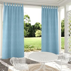 Clothink Outdoor Weatherproof Curtain with Velcro Fastener, Waterproof Privacy Screen and Sun Protection for Balcony / Patio / Porch / Pergola / Garden Gazebo, 132 x 245 cm, Beige