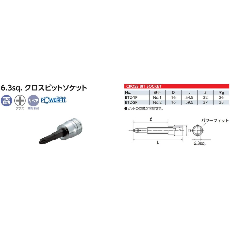 KTC (ke-te-si-) kurosubittosoketto BT2 – 1P