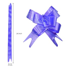 Pull Bows for Gift Wrapping – Decorative Ribbon Bows for Packaging, DIY Crafts, Decoration, and Special Occasions – Assorted Colors (Blue)