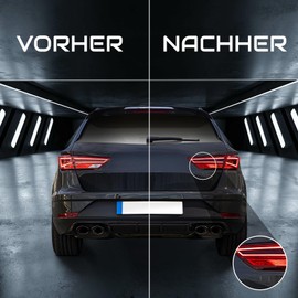 Rear Lights Film Sticker Finest Folia Set Left & Right Rear Lights Headlight CO27/28 (C027 5F Facelift ST Estate, Red)