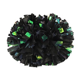 NICOLEKAY 2PCS Cheerleading Pom Poms with Baton Handle for Team Spirit Sports Dance Cheering Kids Adult（Black