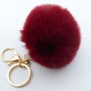 Unpafcxddyig Pom Pom Keychain Artificial Fluffy Ball Keychains with Crystal
