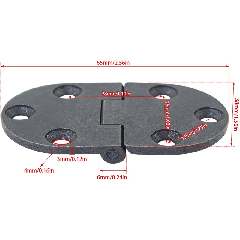 FMHXG 2PCS Flat Fold Table Hinge Set Folding Furniture Hardware