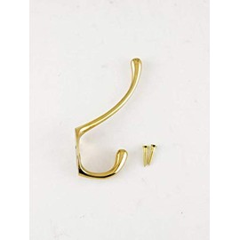 brass brass double hook antique gold