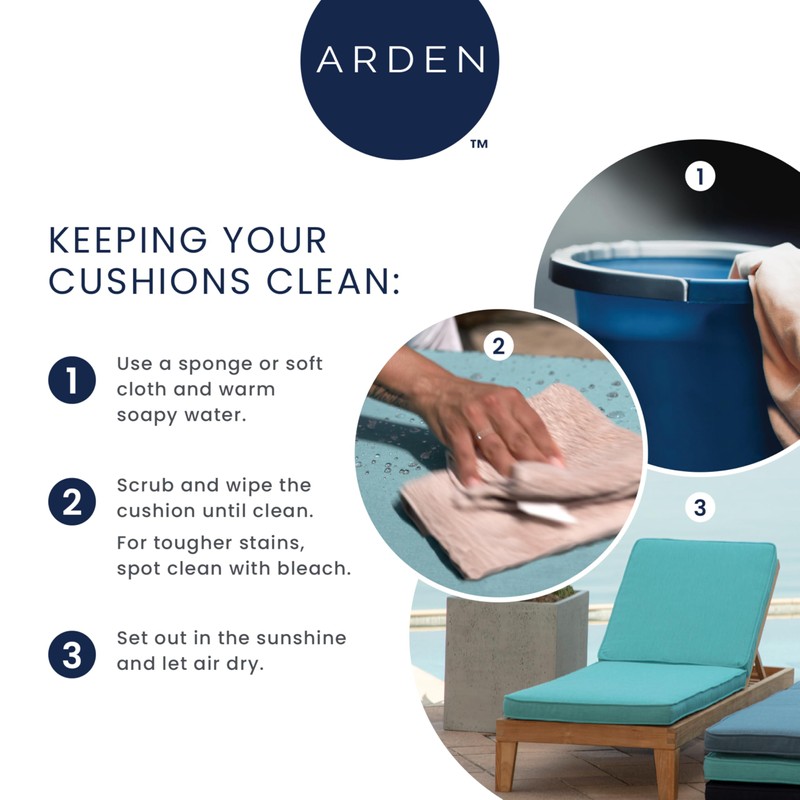 Arden Selections Outdoor Midback Chair Cushion, 18 x 16.5, Water