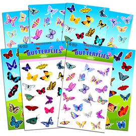 Butterflies Stickers Party Supplies Pack ~ Over 160 Butterfly Stickers for Girls Kids Toddlers Adults (Party Favor Craft Scrapbooking Adhesive Sticker Sheets by Crenstone)