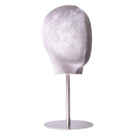 Mannequin Head Model Hat, Head Display, Multipurpose Hairpiece Display Model for Glasses Headset Headphones Hat, gray velvet
